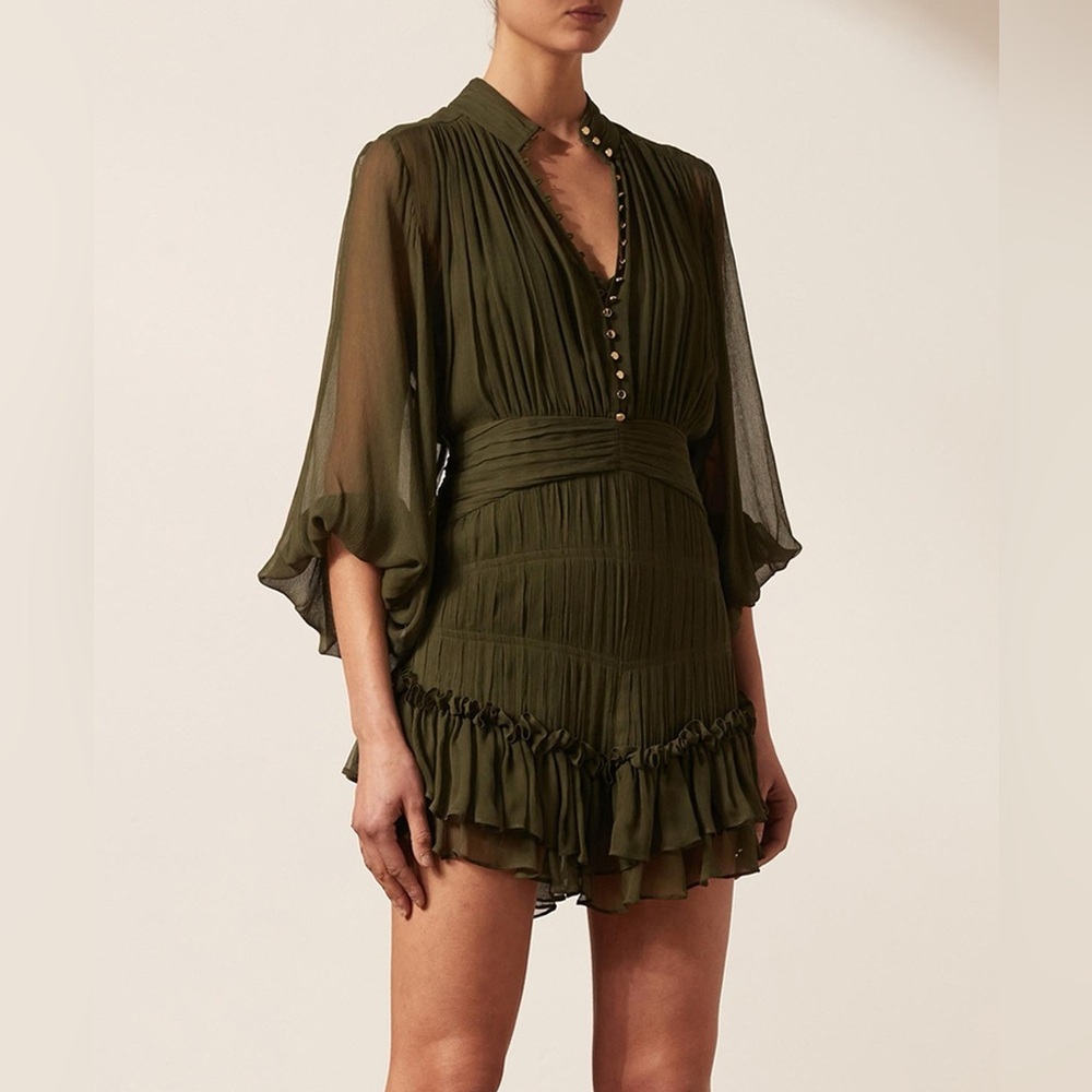 SUMMER SALE - ENDING SOON - Shona Joy Olive Green Mini Dress
